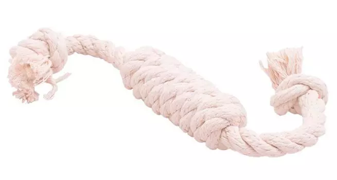 Игрушка для собак Doglike Dental Knot Сарделька канатная белая большая (1 шт)