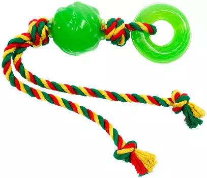 Игрушка для собак Doglike Комета с канатом зеленая (1 шт)