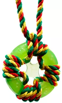 Игрушка для собак Doglike Космос Кольцо с канатом зеленое (1 шт)