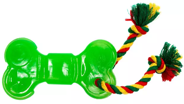 Игрушка для собак Doglike Кость с канатом зеленая большая (1 шт)