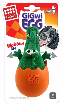 Игрушка для собак GiGwi Egg Крокодил неваляшка с пищалкой 14 см (1 шт)