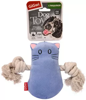 Игрушка для собак GiGwi Кот с пищалкой 15 см (1 шт)