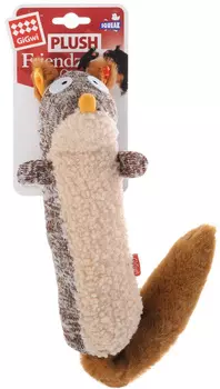 Игрушка для собак GiGwi Plush Friendz Белка с пищалкой 29 см (1 шт)