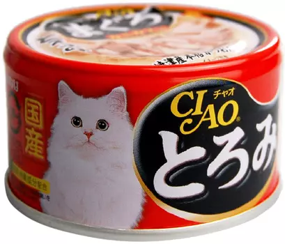 Inaba Ciao для взрослых кошек с камчатским крабом, мраморной вырезкой желтоперого тунца и парной курицей (80 гр)