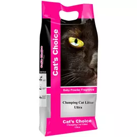 Indian Cat Litter Cat’s Choice Baby Powder наполнитель комкующийся для туалета кошек с ароматом детской присыпки (5 кг)