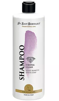 Isb Traditional Line Cristal Clean Shampoo Ив Сан Бернард шампунь для устранения желтизны шерсти для собак и кошек (500 мл)