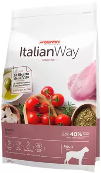 Italian Way Dog Adult Maxi Sensitive беззерновой для взрослых собак крупных пород с чувствительным пищеварением с уткой (12 кг)
