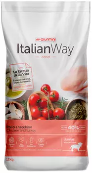 Italian Way Junior Medium &amp; Maxi безглютеновый для щенков средних и крупных пород с курицей и индейкой (3 кг)