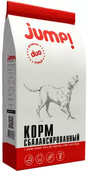 Jump Duo для взрослых собак всех пород с ягненком и птицей (13 кг)