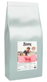 Karmy Delicious Medium &amp; Maxi для привередливых взрослых собак средних и крупных пород с телятиной (15 + 15 кг)