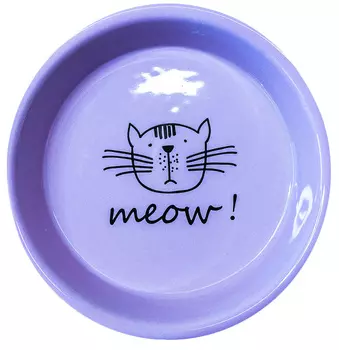 Керамическая миска для кошек КерамикАрт Meow сиреневая 0,2 л (0,2 л)