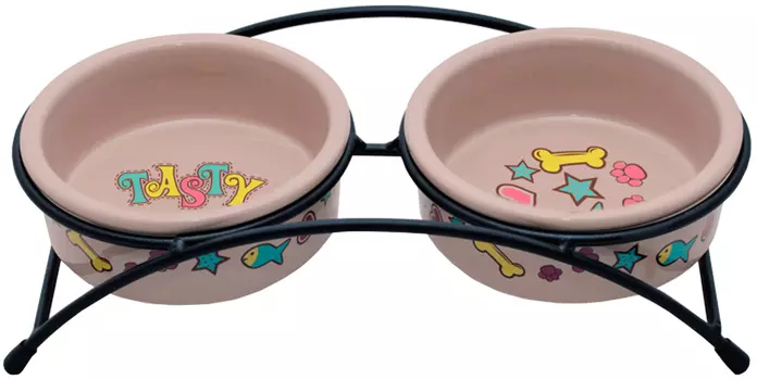 Керамические миски на подставке для собак Лакомка Triol Cb12 (2 х 0,25 л)