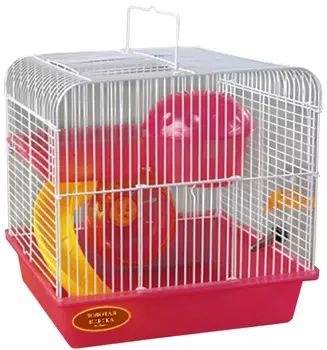 Клетка для хомяков и мелких грызунов Золотая Клетка эмаль с подарочной упаковкой 27 х 21 х 26 см (1 шт)