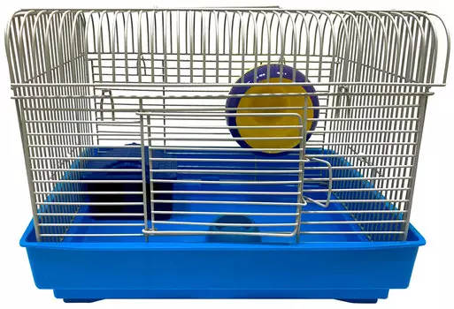 Клетка для мелких грызунов Зооник с домиком, колесом и миской 32 х 22,5 х 23 см (1 шт)