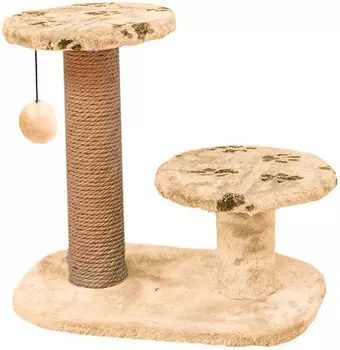 Когтеточка Дарэлл Джут 95 круглая с 2 полками бежевая 56 х 36 х 52 см (1 шт)