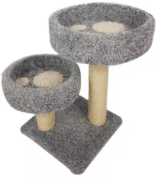 Когтеточка Двойная лапа Пушок ковролин серая/лапа молочная (1 шт)