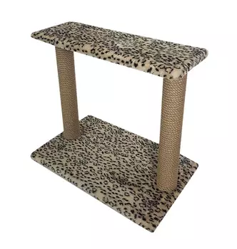 Когтеточка Двойная Пушок мех бежевый леопард (1 шт)