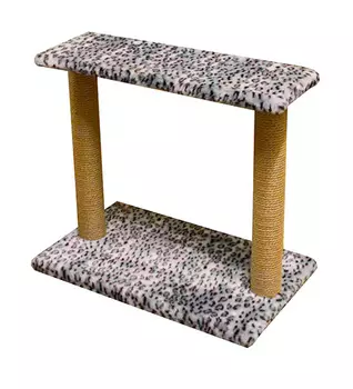 Когтеточка Двойная Пушок мех серый леопард (1 шт)