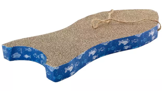 Когтеточка лежанка Triol Рыбка гофрокартон с кошачьей мятой 47 х 23 х 4 см (1 шт)