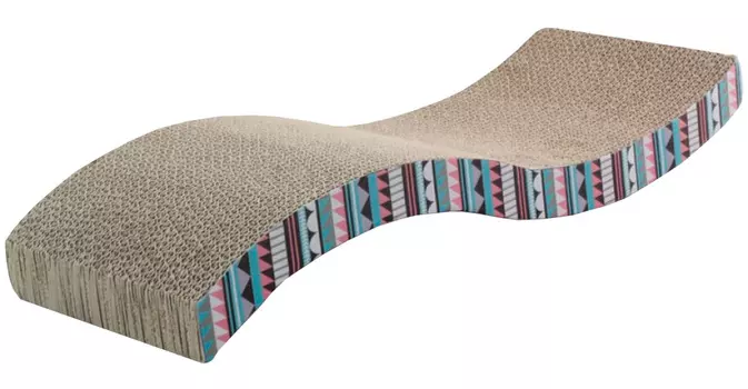 Когтеточка лежанка Triol Волна гофрокартон с кошачьей мятой 53 х 20,5 х 8,5 см (1 шт)