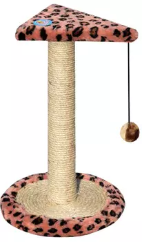Когтеточка с треугольной полкой и игрушкой Зооник леопард 34 х 34 х 53 см (1 шт)