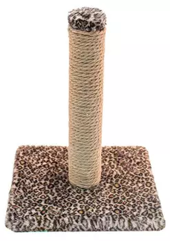 Когтеточка столбик для кошек Eco джут мех 30 х 30 х 42 см (1 шт)