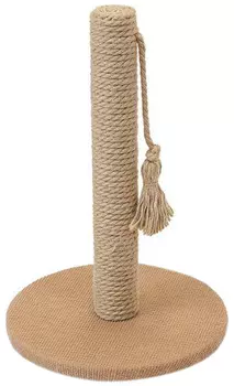 Когтеточка столбик для кошек Eco мини круглая джут бежевый ковролин 30 х 43 см (1 шт)