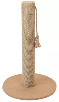 Когтеточка столбик для кошек Eco средняя круглая джут бежевый ковролин 42 х 65 см (1 шт)