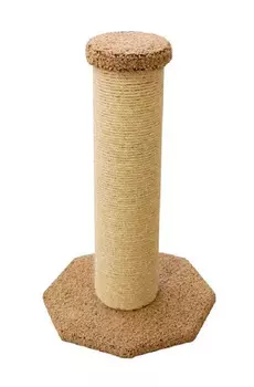 Когтеточка Столбик мощный Пушок ковролин бежевая (1 шт)