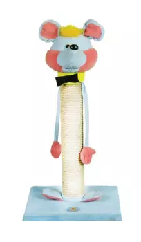 Когтеточка столбик Зооник напольная Мышь для кошек 34 х 34 х 65 см сизаль (1 шт)