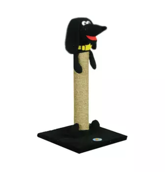 Когтеточка столбик Зооник напольная Собака для кошек 34 х 34 х 65 см сизаль (1 шт)