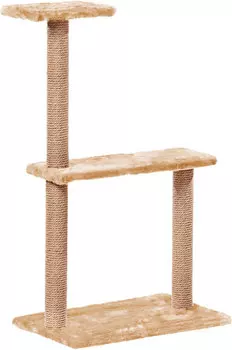 Когтеточка Тройная Пушок джут бежевый (1 шт)