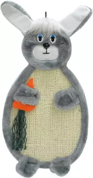 Когтеточка Зайка плоская Зооник ткань сизалевая серая 52 х 29 х 3 см (1 шт)