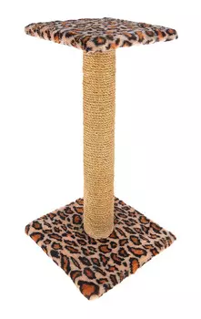 Когтеточка Зонтик 65 см Пушок джут мех бежевый леопард (1 шт)