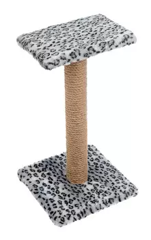 Когтеточка Зонтик 65 см Пушок джут мех серый леопард (1 шт)