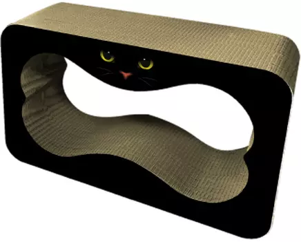 Когтеточка Зооник Кость с отверстием гофрокартон черная большая 62 х 22 х 39 см (1 шт)