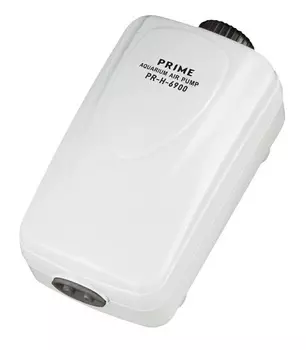 Компрессор Prime Pr-h-6900 двухканальный регулируемый, 2,5 Вт, 2 х 2 л/мин, для аквариумов глубиной до 80 см, бесшумный (1 шт)