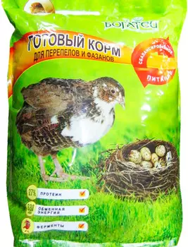 Корм готовый для перепелов и фазанов всех возрастов с ферментами Богатей (10 кг)