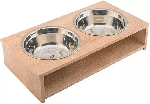 Кормушка двойная для животных Дарэлл Дуб сонома ламинат 2 х 0,5 л (1 шт)