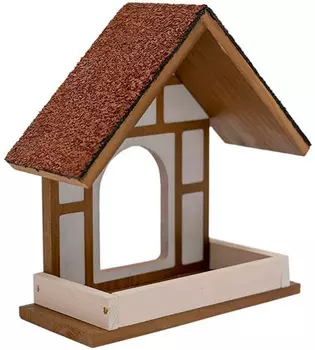 Кормушка уличная для птиц Дарэлл Тироль маленькая массив хвойных пород петрофлекс 19,7 х 7 х 19,7 см (1 шт)