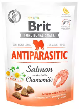 Лакомство Brit Care Antiparasitic Salmon для взрослых собак против паразитов с лососем и ромашкой (150 гр)