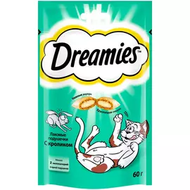 Лакомство Dreamies для кошек подушечки с кроликом (60 гр)