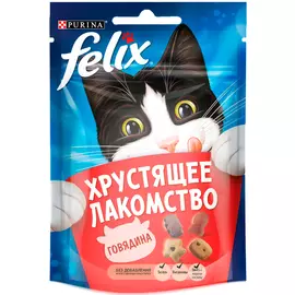 Лакомство Felix хрустящее лакомство для кошек с говядиной (60 гр)
