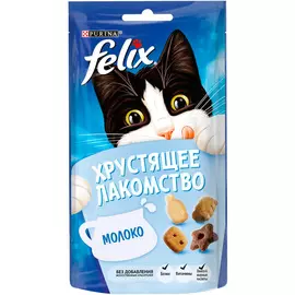 Лакомство Felix хрустящее лакомство для кошек с молоком 60 гр (1 шт)