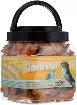 Лакомство Green Qzin Здоровье для собак всех пород и кошек галеты с телятиной и курицей 750 гр (1 шт)