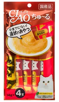 Лакомство Inaba Ciao для кошек крем-суп с мраморной говядиной 56 гр (1 х 6 шт)