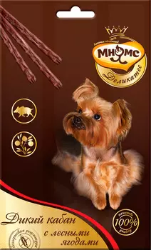 Лакомство мнямс деликатес для собак палочки с мясом дикого кабана и лесными ягодами (3 шт)