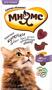 Лакомство мнямс для кошек мясное ассорти с курицей, ягненком и уткой (35 гр)