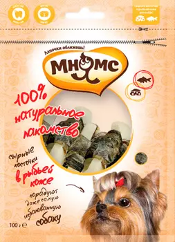 Лакомство мнямс для собак сырные косточки в рыбьей коже (100 гр)