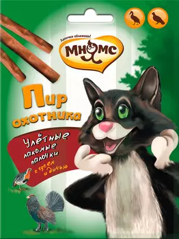 Лакомство мнямс пир охотника для кошек палочки с дичью и гусем (3 шт)